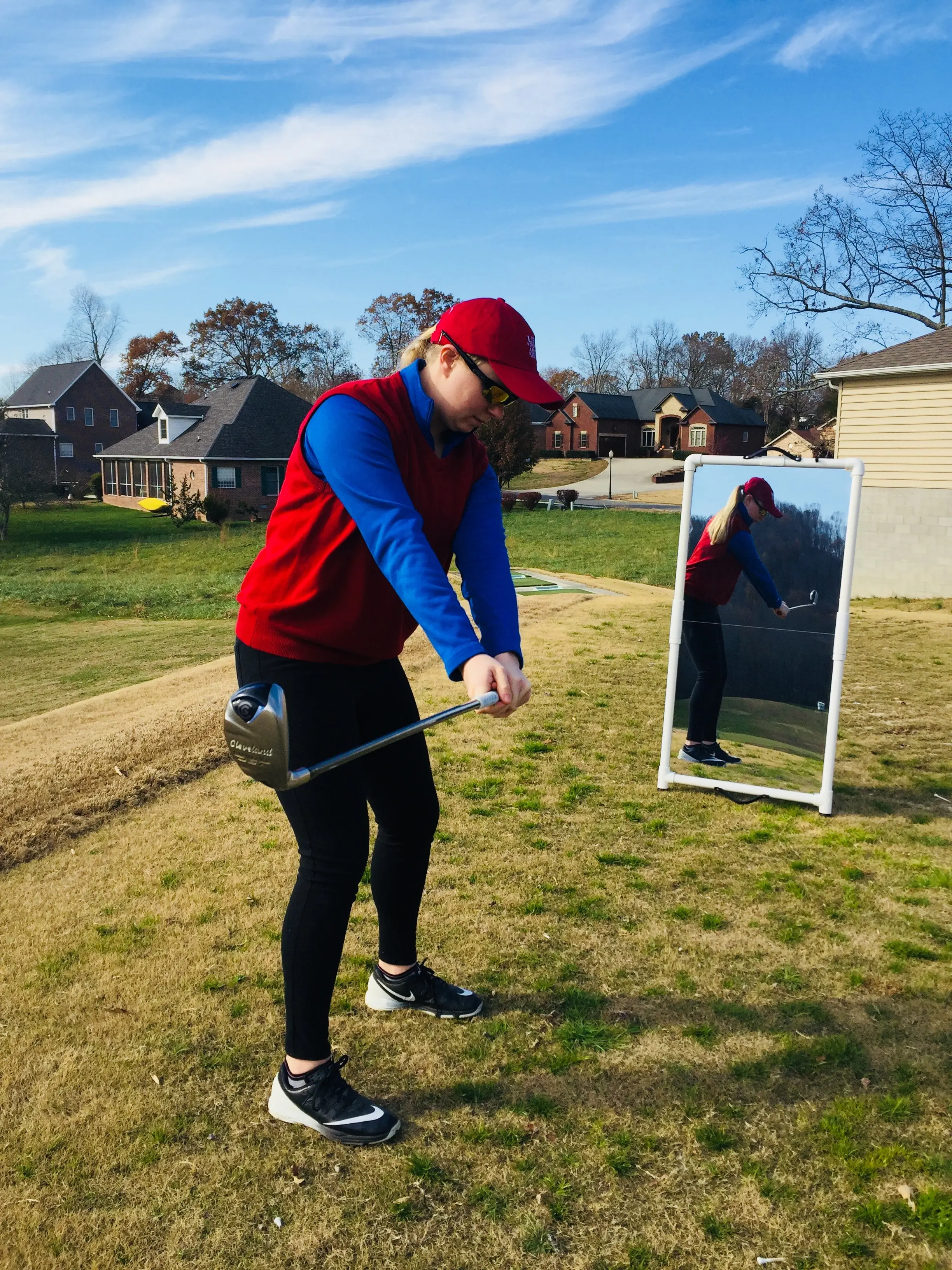 Golf Swing Mirror Training Aid (Swing Reflection Foldable 2x4) - Image 3